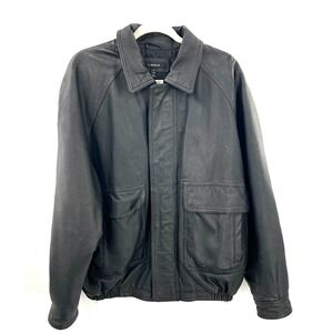 Colebrook genuine leather motorcycle biker jacket bomber emo indie sleaze M